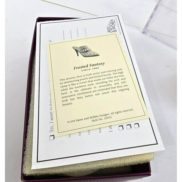 Pearl & Rhinestone Embellished Shoe Figurine Circa 1990 "Frosted Fantasy" PR608 - Picture 10 of 11